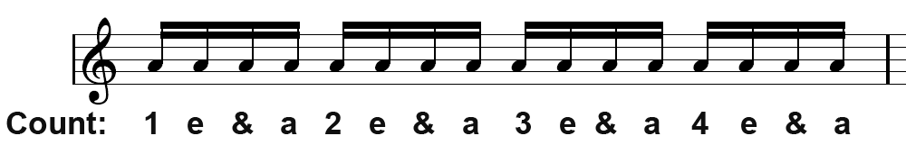Counting sixteenth notes