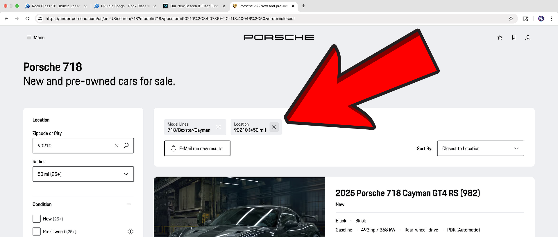 Functionality adding tags on top of the page