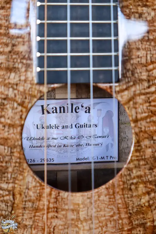 Picture showing the traditional sound hole of the Kanile'a Ukulele