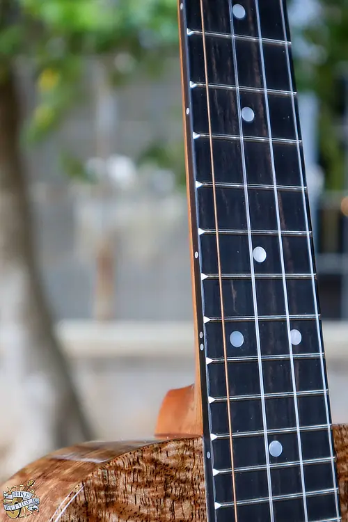 Picture showing a close up of the neck of the Kanile'a Ukulele