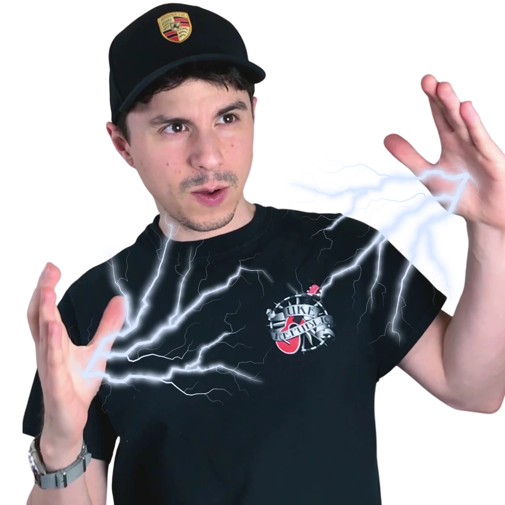 Andrew with lightning coming out from his hands